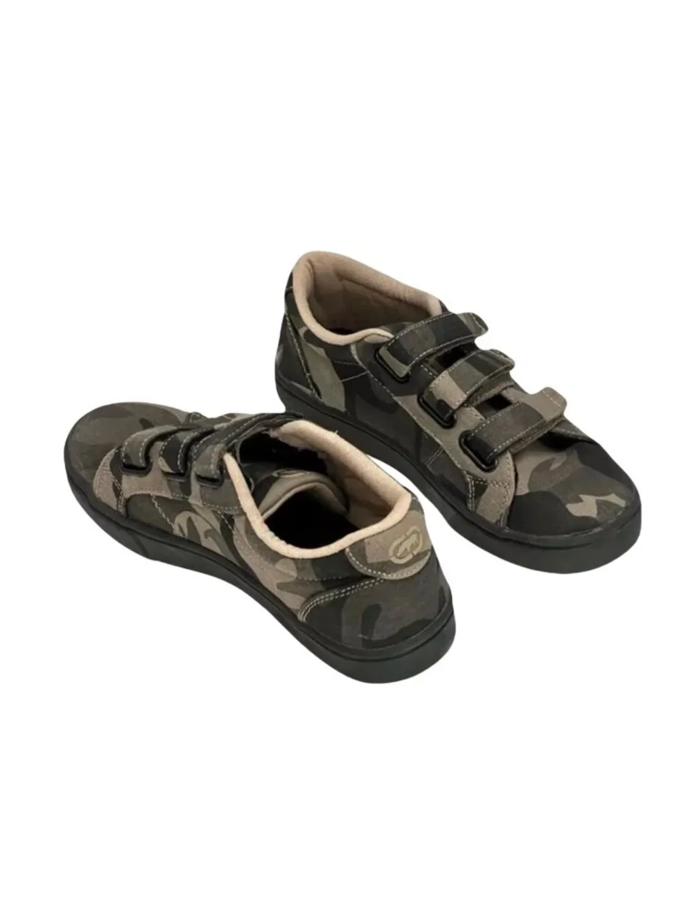 ECKO UNLTD Camo Canvas Shoes Big Kids Sz 3 Green Straps Hoop & Loop Casual Comfy - Picture 4 of 8